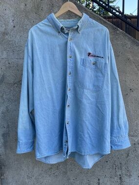 Vintage 90s Lee denim button up shirt XL